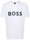 Hugo Boss Logo-print Crew-neck T-shirt In Weiss