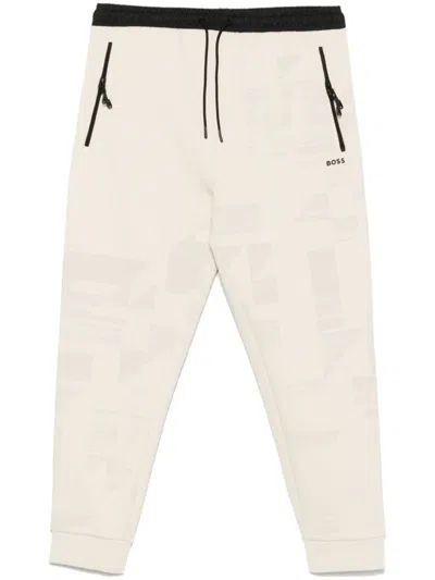 Hugo Boss Logo-appliqué Track Pants In Nude