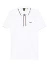 Hugo Boss White Slim Fit Logo Polo In White