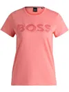 Hugo Boss Cotton-jersey Regular-fit T-shirt With Seasonal Detailing In Pink