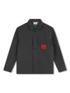 Hugo Boss Logo-appliquéd Felted Overshirt In Grey