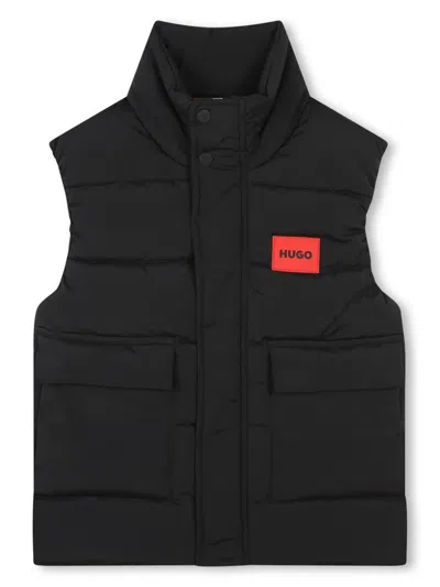 Hugo Boss Kids' Logo-appliquéd Quilted Gilet In Black