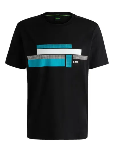 Hugo Boss Logo-artwork T-shirt In Black
