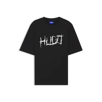 Hugo Boss Logo-artwork T-shirt In Cotton Jersey In Black