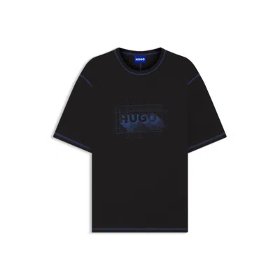 Hugo Boss Logo-artwork T-shirt In Cotton Jersey In Black