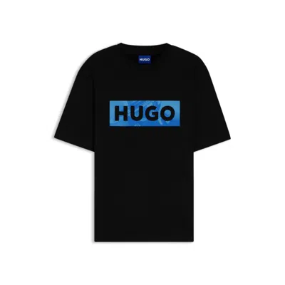 Hugo Boss Logo-artwork T-shirt In Cotton Jersey In Black