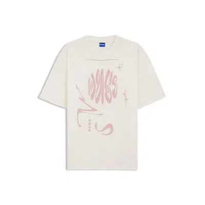 Hugo Boss Logo-artwork T-shirt In Cotton Jersey In Neutral