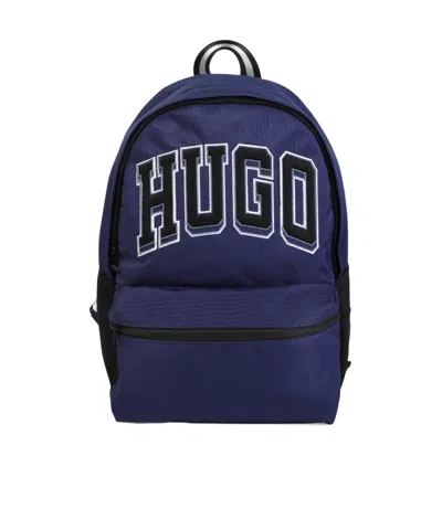 Hugo Boss Logo Backpack In Blue