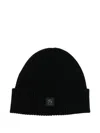 Hugo Boss Logo-badge Beanie In Black