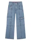 Hugo Boss Logo-badge Cargo Jeans In Blue