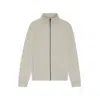 Hugo Boss Logo-badge Zip-up Jacket In Cotton Terry In Neutral