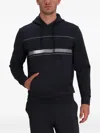 Hugo Boss Logo-band Hooded Sweatshirt In Black