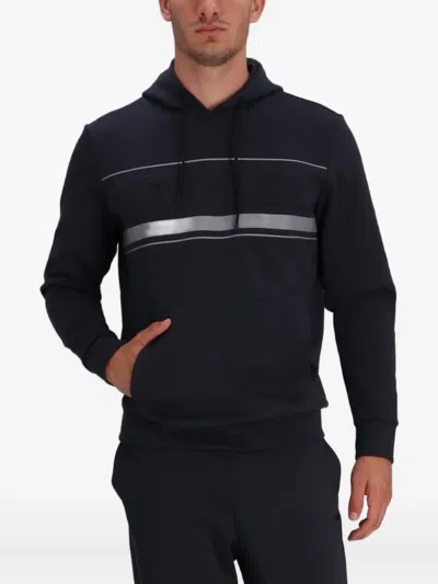 Hugo Boss Logo-band Hooded Sweatshirt In Black