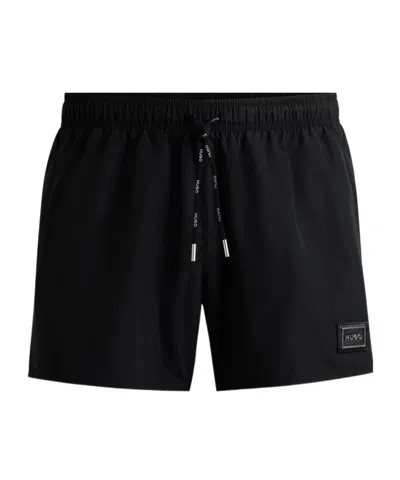 Hugo Boss Logo Beach Shorts In Black