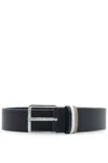 Hugo Boss Boss Ther Leather Loop Belt In Black
