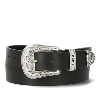 Hugo Boss Logo Belt In Black