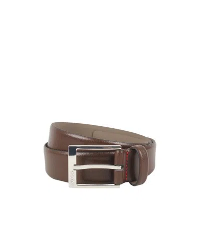 Hugo Boss Logo Belt In Brown