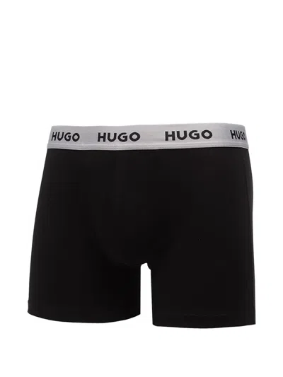 Hugo Boss Logo Boxer Briefs (set Of Three) In Black