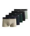 Hugo Boss Five-pack Of Stretch-cotton Trunks With Logo Waistbands In Black