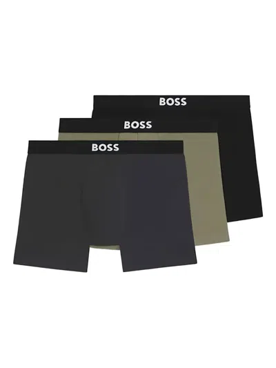 Hugo Boss Logo Boxers (pack Of Three) In Black