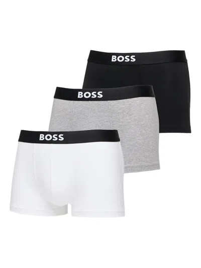 Hugo Boss Logo Boxers (set Of Three) In Black