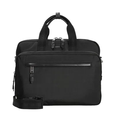 Hugo Boss Logo Briefcase In Black