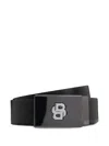 Hugo Boss Reversible Belt In Italian Leather In Black