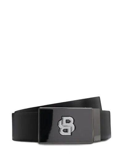 HUGO BOSS LOGO-BUCKLE LEATHER BELT
