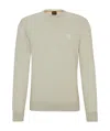 Hugo Boss Cotton-terry Relaxed-fit Sweatshirt With Logo Patch In Neutral