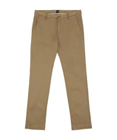 Hugo Boss Logo Casual Pants In Brown