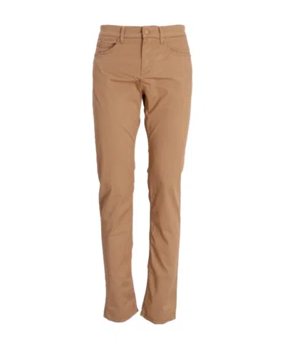 Hugo Boss Logo Casual Pants In Brown