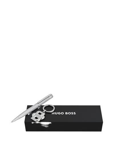 Hugo Boss Logo-charm & Pen In Metallic