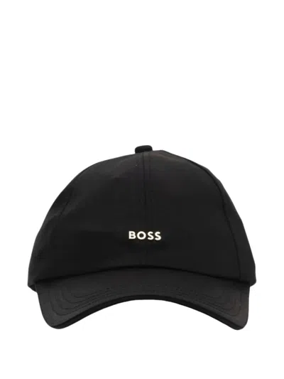Hugo Boss Logo Cotton Cap In Black