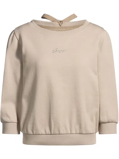 Hugo Boss Sweatshirt Mit Logo In Nude