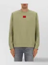 Hugo Boss Logo-patch Cotton Sweatshirt In Green