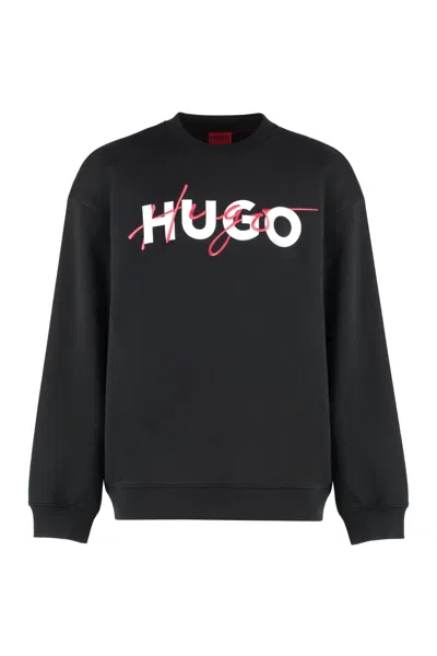 Hugo Boss Logo Crew-neck Sweatshirt In Black