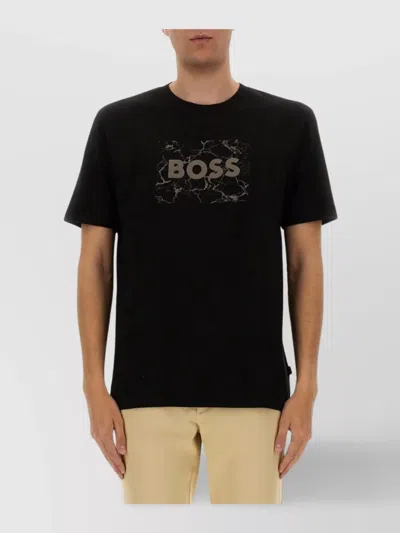 Hugo Boss Logo-print T-shirt In Black