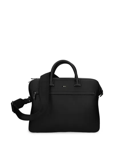 Hugo Boss Logo-debossed Laptop Bag In 黑色