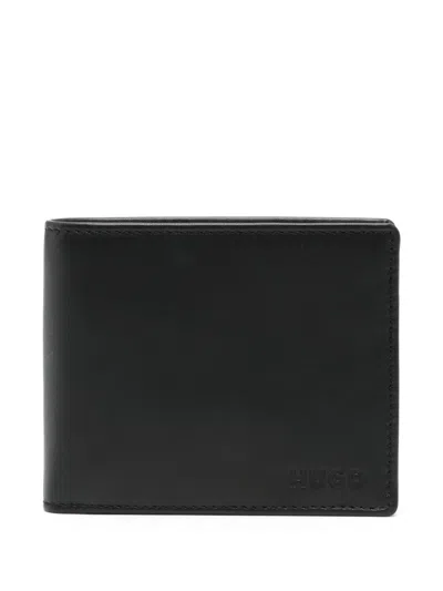 Hugo Boss Logo-debossed Leather Wallet In Black