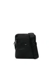 Hugo Boss Logo-debossed Messenger Bag In Black