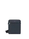 Hugo Boss Logo-debossed Messenger Bag In Blue