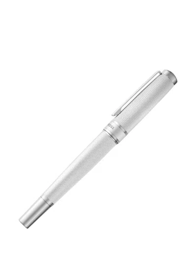 Hugo Boss Logo-debossed Rollerball Pen In Silver