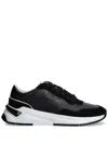 Hugo Boss Mixed-material Lace-up Trainers With Suede Trims In Black