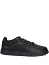 Hugo Boss Faux-leather Lace-up Trainers With Logo Details In Black
