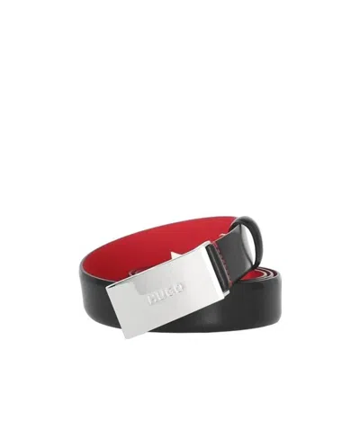 Hugo Boss Logo Detail Belt In Black