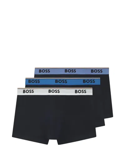 Hugo Boss Logo-detail Boxers (set Of Three) In Blue