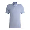Hugo Boss Boss Prout Tipped Cotton Piqué Polo In Blue