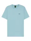 Hugo Boss Logo-detail Crew-neck T-shirt In Blue