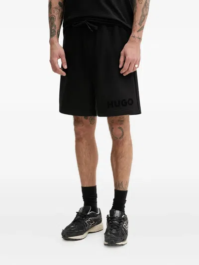Hugo Boss Logo-detail Drawstring Shorts In Black