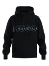 Hugo Boss Nogudi Long-sleeve Logo Graphic Hoodie In Black